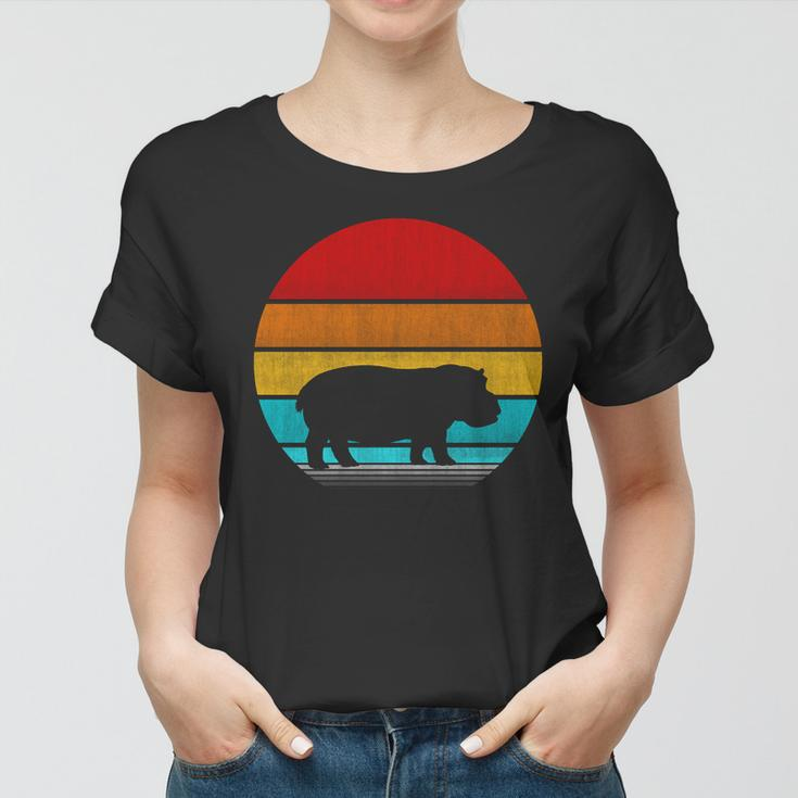 Retro Vintage Hippopotamus Women T-shirt