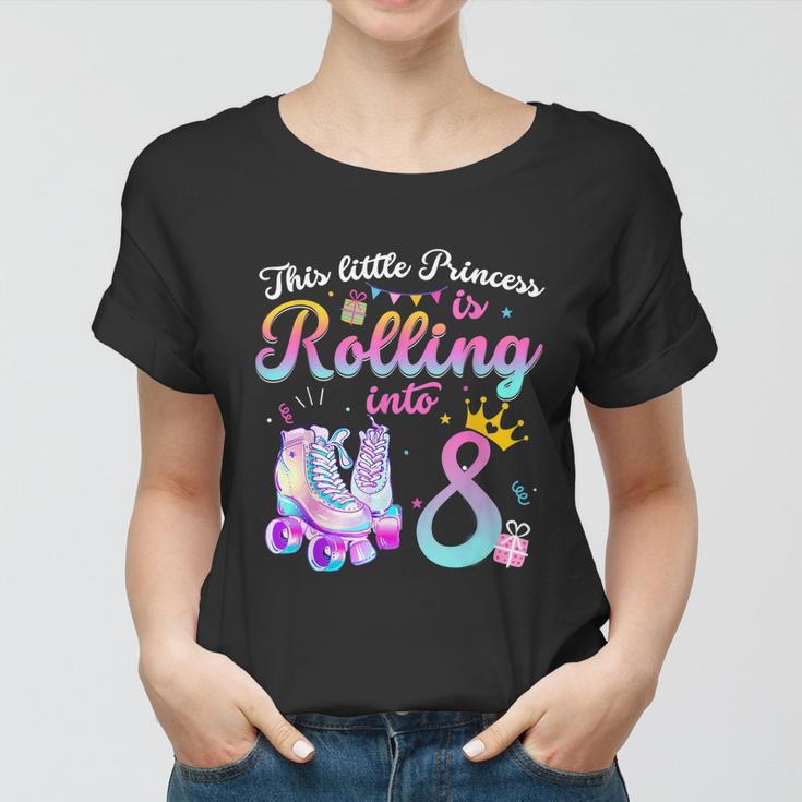 Roller Skate 8Th Birthday Shirt 8 Year Old Girl Party Outfit Women T-shirt