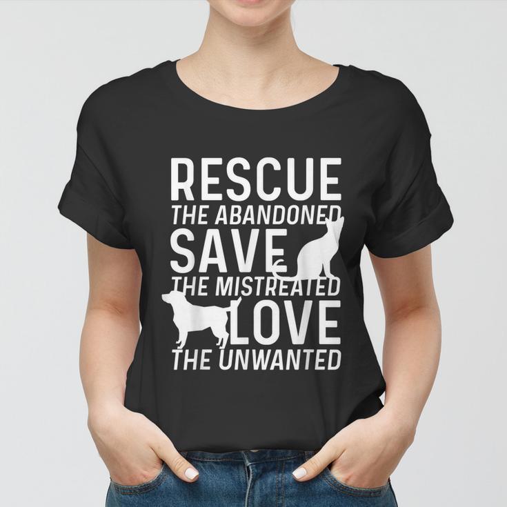 Save Love Rescue Animals Rescue Adopt Dog Lovers Women T-shirt