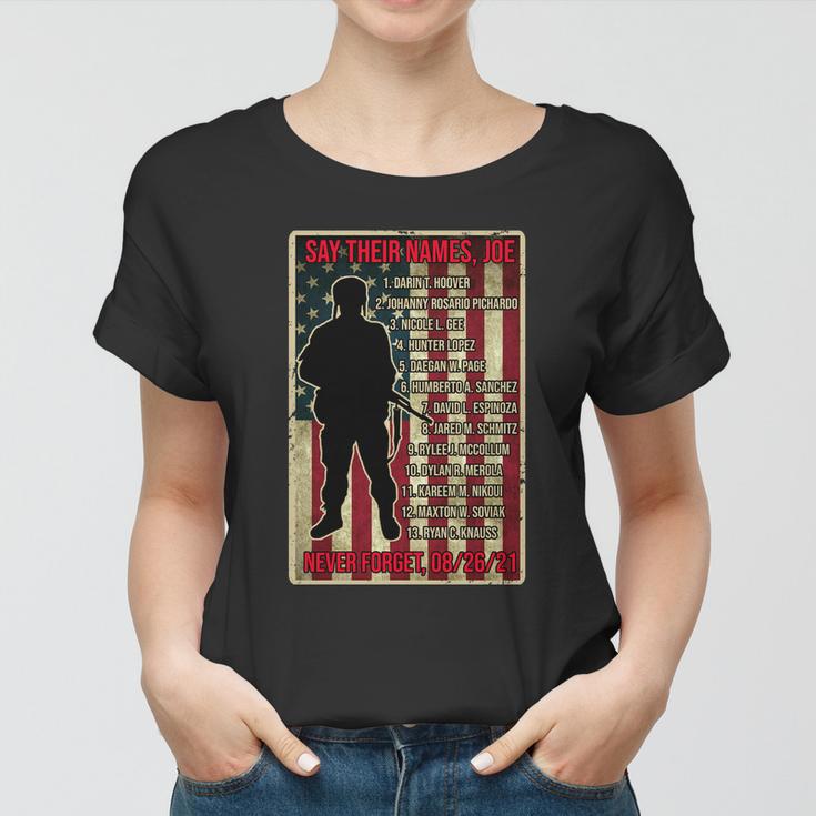 Say Their Names Joe Of 13 Fallen Soldiers Tribute Tshirt Women T-shirt