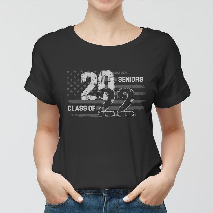 Seniors Class Of 2022 American Grey Style Flag Tshirt Women T-shirt