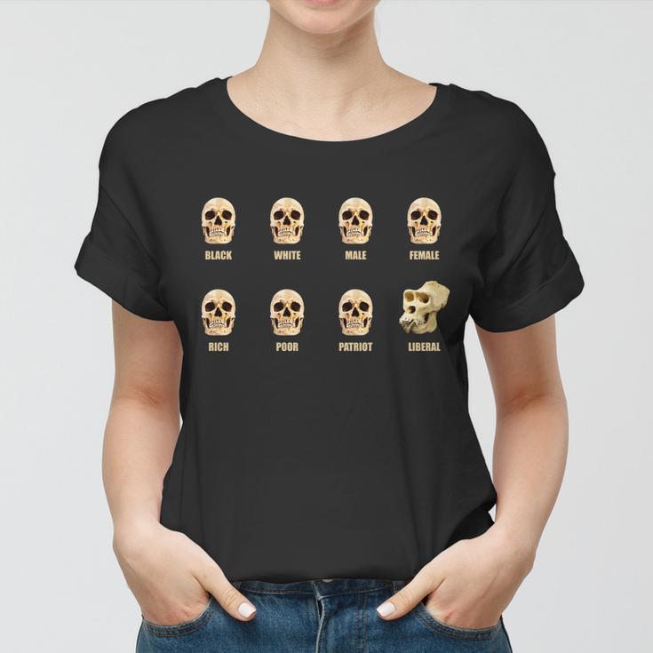 Skulls Of Modern America Funny Liberal Monkey Skull Tshirt Women T-shirt