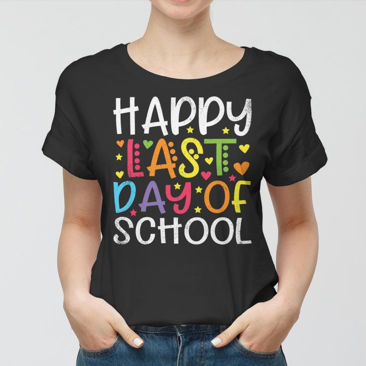 Stars Happy Last Day Of School Cute Graduation Teacher Kids Women T-shirt
