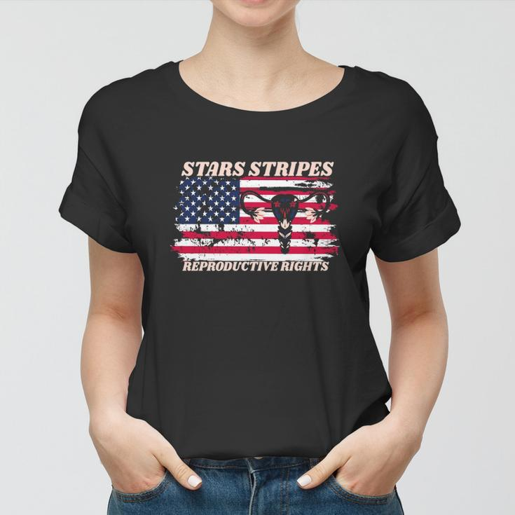Stars Stripes Reproductive Rights Fourth Of July My Body My Choice Uterus Gift Women T-shirt