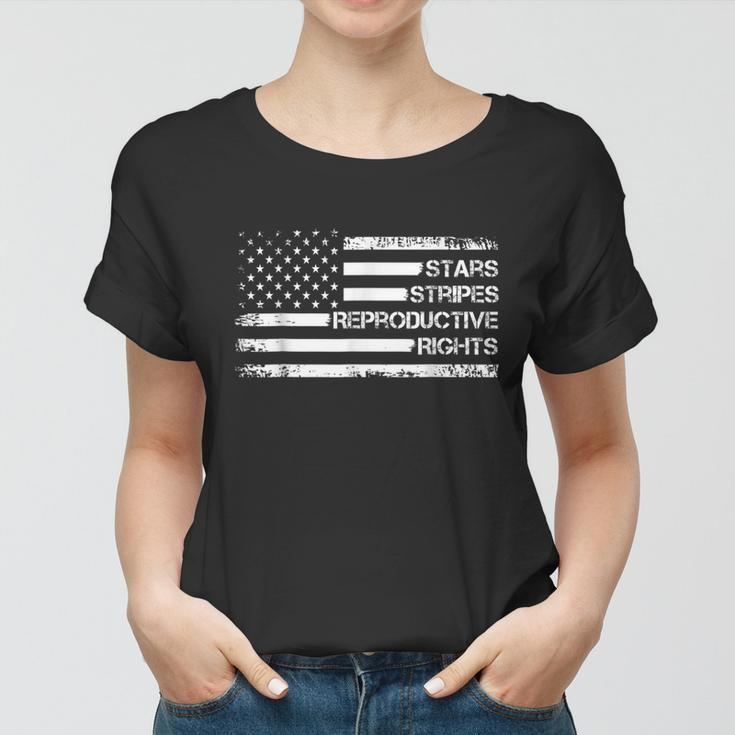 Stars Stripes Reproductive Rights Us Flag 4Th July Vintage American Flag Women T-shirt