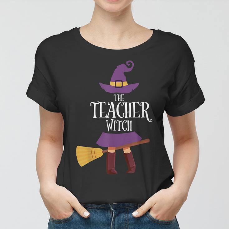 Teacher Witch Matching Halloween Pajamas Family Teaching Women T-shirt