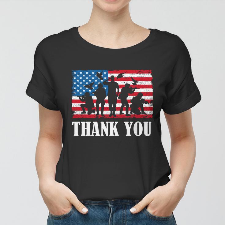 Thank You Army Memorial Day Partiotic Military Veteran Gift Women T-shirt