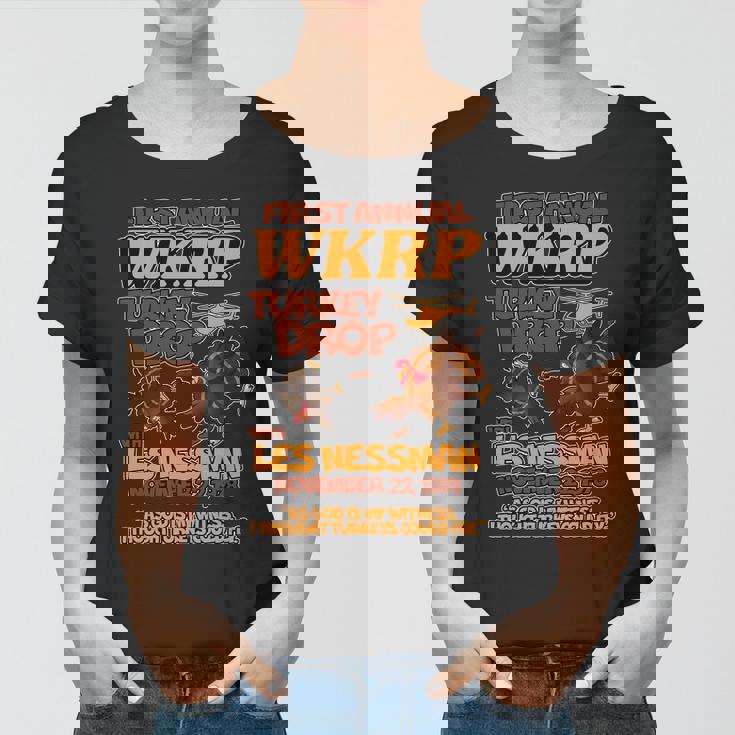 Thanksgiving 1St Annual Wkrp Turkey Drop Tshirt Women T-shirt