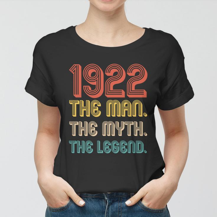The Man The Myth The Legend 1922 100Th Birthday Women T-shirt