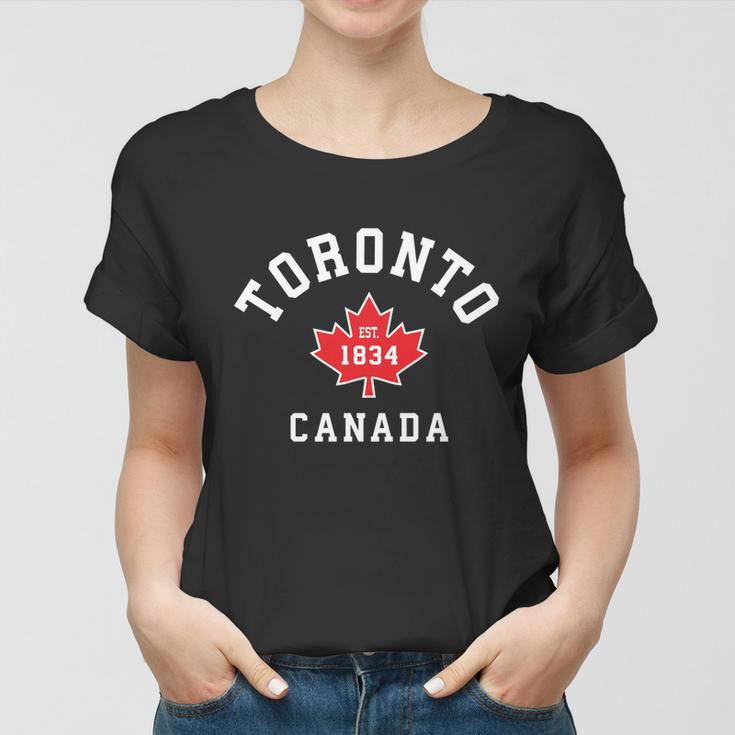 Toronto Canada Funny Gift Canadian Flag Maple Leaf Gift Women T-shirt