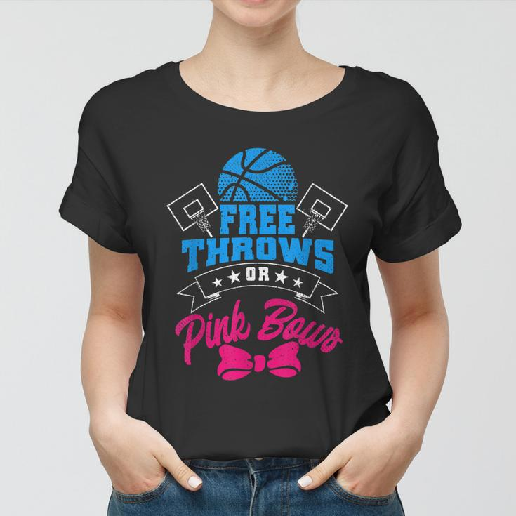 Tu Free Throws Or Pink Bows Gender Reveal Costume Family Women T-shirt