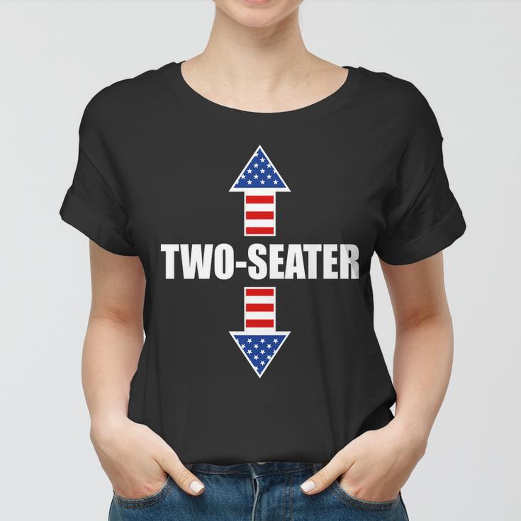 Two-Seater Usa Flag Arrows Funny Women T-shirt