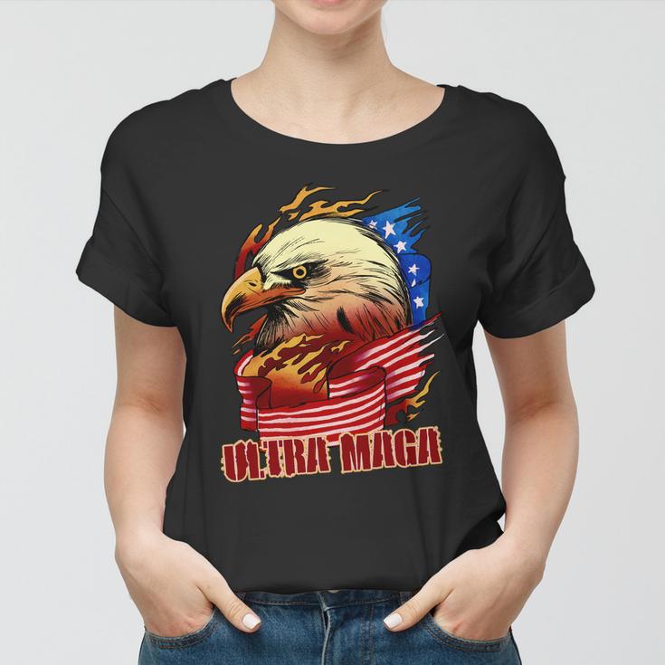 Ultra Maga Bald Eagle Anti Biden Trump 2024 Usa America Tshirt Women T-shirt