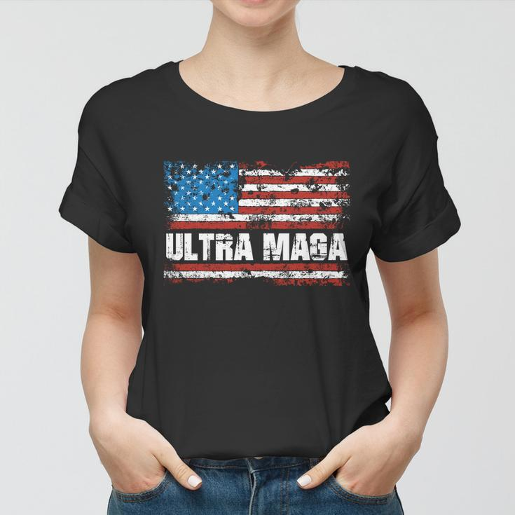 Ultra Maga Distressed United States Of America Usa Flag Tshirt Women T-shirt