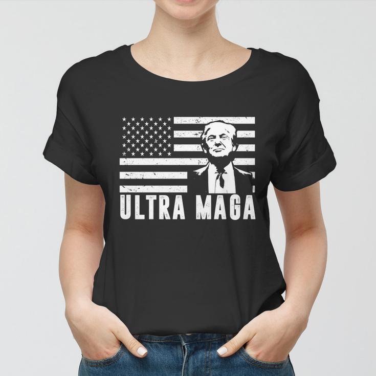 Ultra Maga Donald Trump Usa Flag V2 Women T-shirt