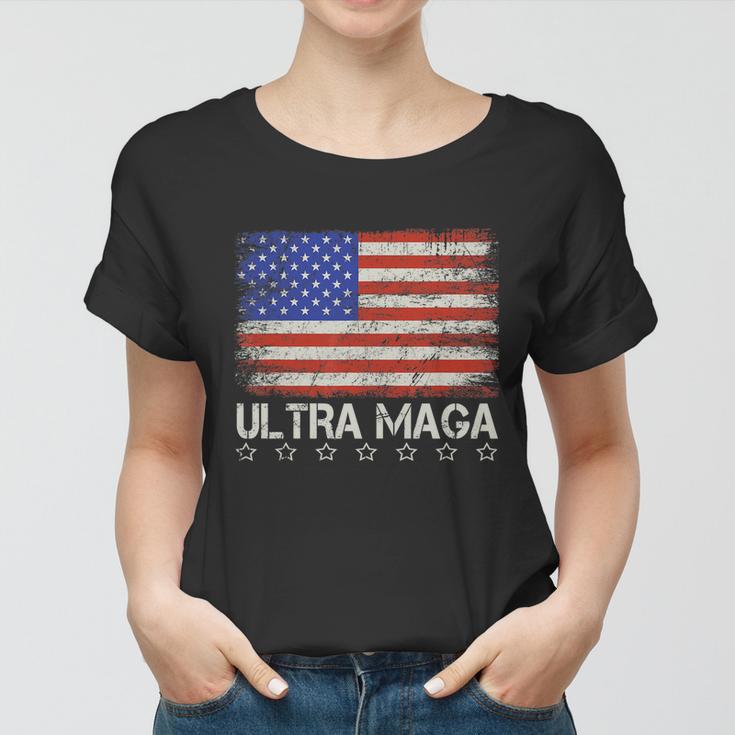 Ultra Maga Shirt Maga King Funny Anti Biden Us Flag Pro Trump Trendy Tshirt V2 Women T-shirt