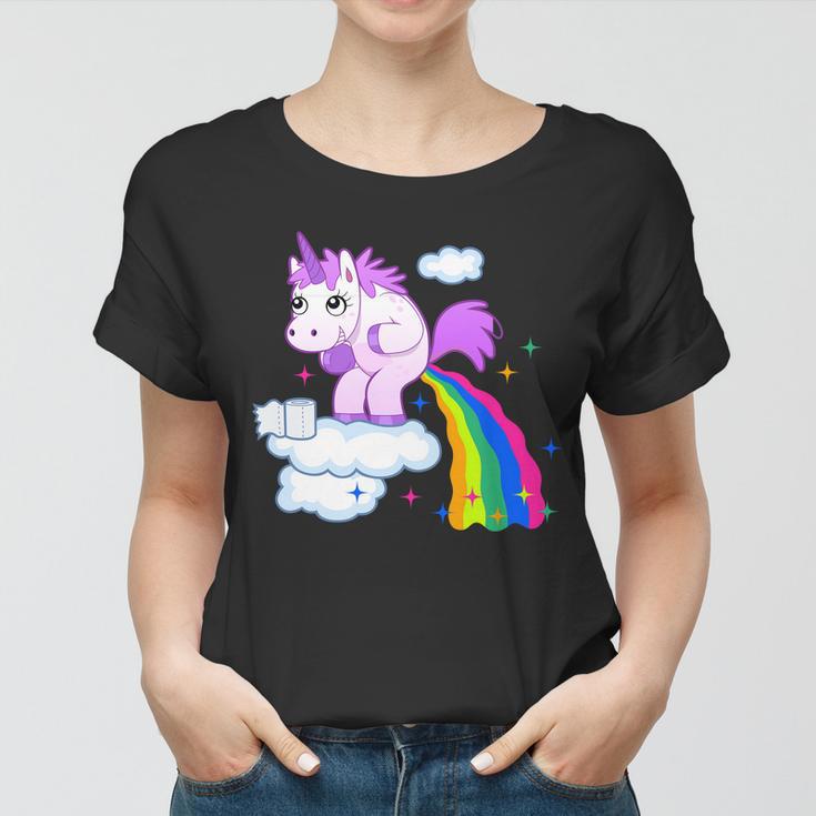 Unicorn Pooping A Rainbow Tshirt Women T-shirt