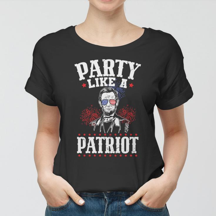 Usa Flag Design Party Like A Patriot Plus Size Shirt For Men Women And Family Women T-shirt