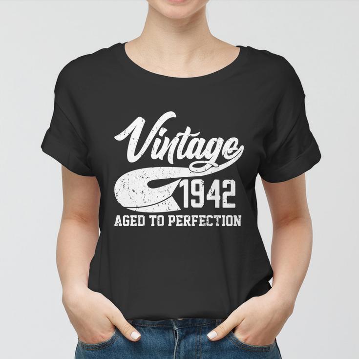 Vintage 1942 Aged To Perfection 80Th Birthday Women T-shirt