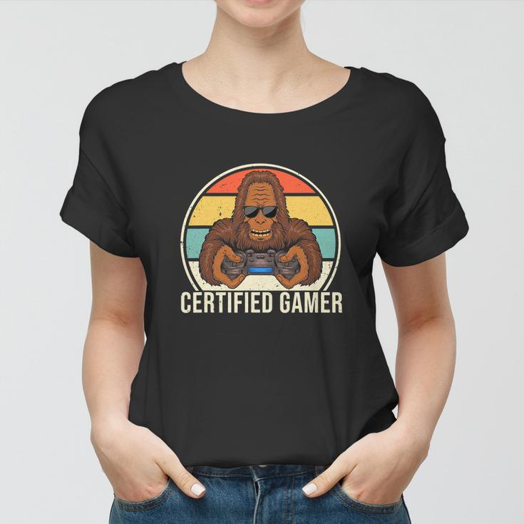 Vintage Certified Gamer Funny Retro Video Game Women T-shirt