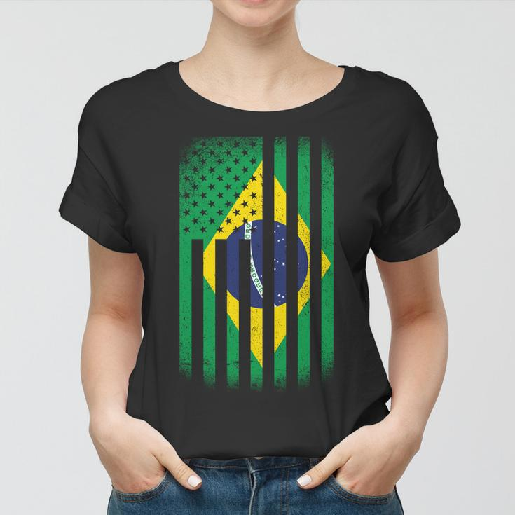 Vintage Flag Of Brazil Tshirt Women T-shirt