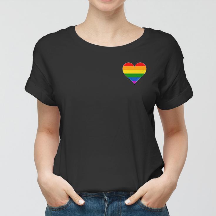 Vintage Gay Pride Pocket Rainbow Heart Tshirt Women T-shirt