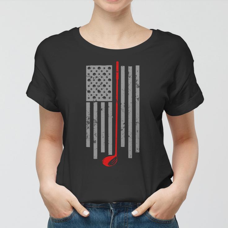 Vintage Golf American Flag Usa Tshirt Women T-shirt