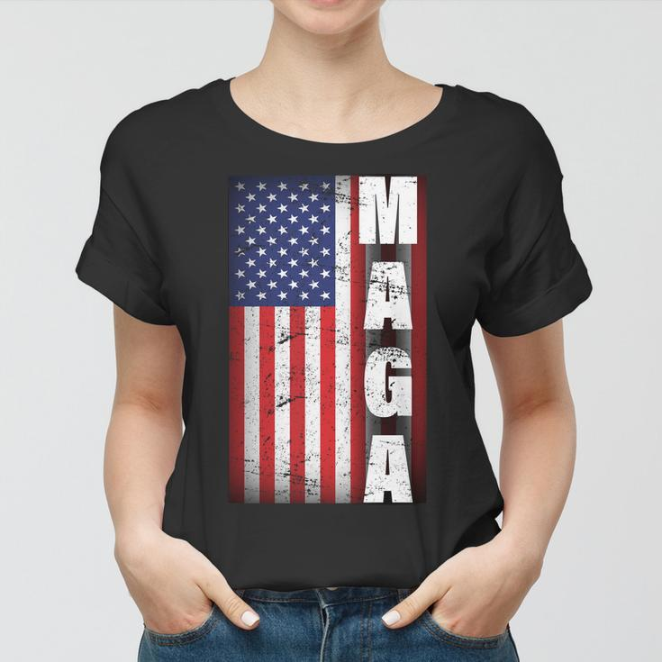 Vintage Grunge Maga American Flag Women T-shirt