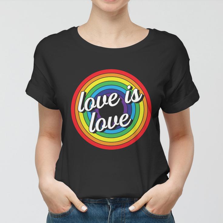 Vintage Love Is Love Rainbow Pride Month Women T-shirt