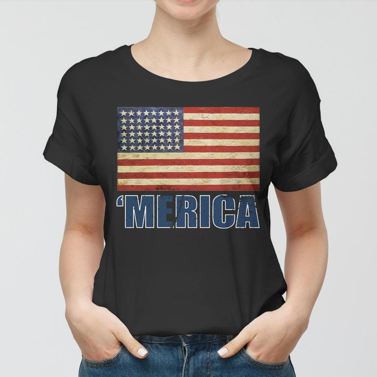 Vintage Merica Flag Tshirt Women T-shirt