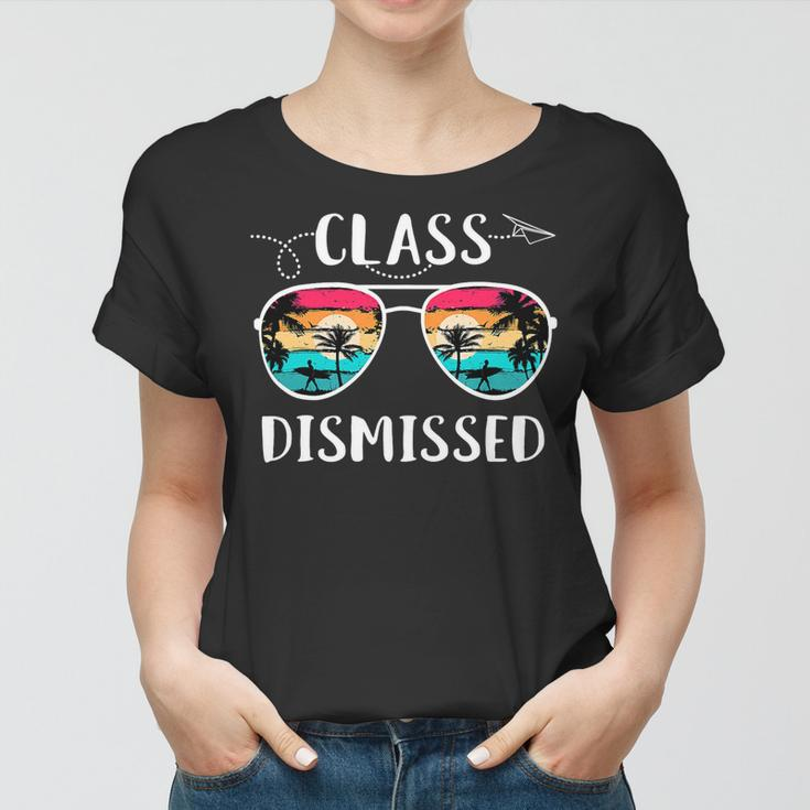 Vintage Teacher Class Dismissed Sunglasses Sunset Surfing V2 Women T-shirt