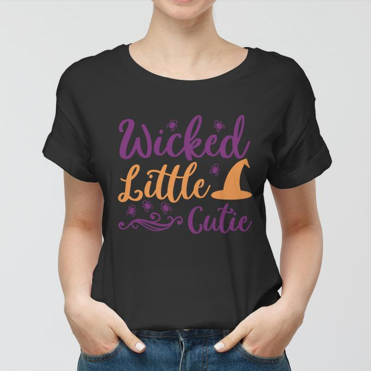 Wicked Little Cutie Halloween Quote Women T-shirt
