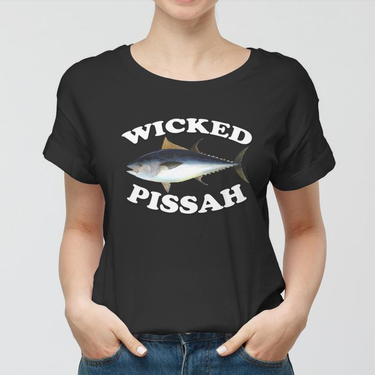 Wicked Pissah Bluefin Tuna Illustration Fishing Angler Gear Gift Women T-shirt