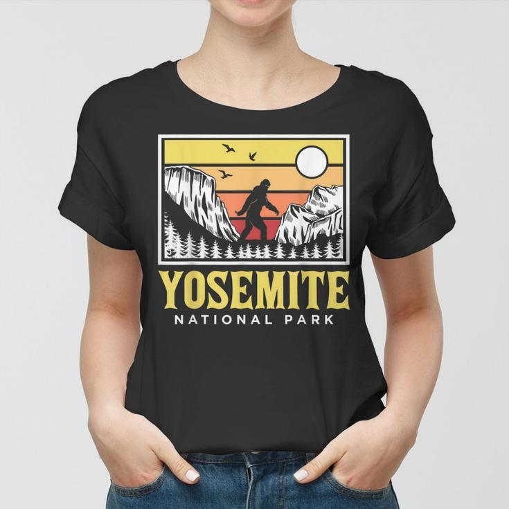 Yosemite National Park Us Bigfoot Sasquatch Yeti Funny Gift Women T-shirt