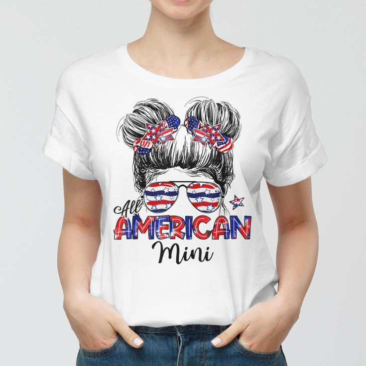 All American Mini 4Th Of July Usa Flag Kids Women T-shirt