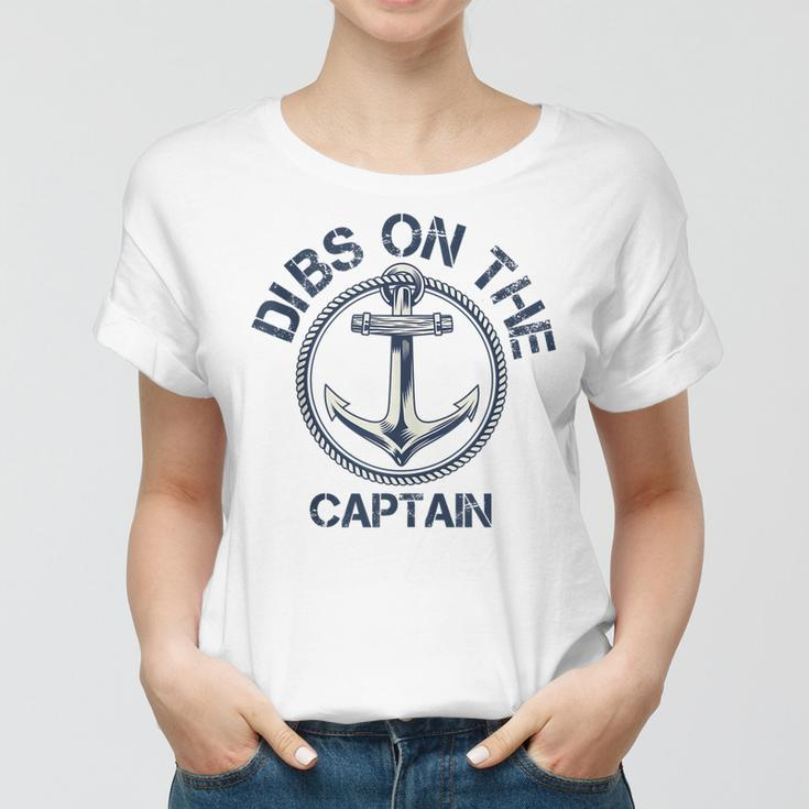 Dibs On The Captain Anchor Funny Captain Wife Women T-shirt
