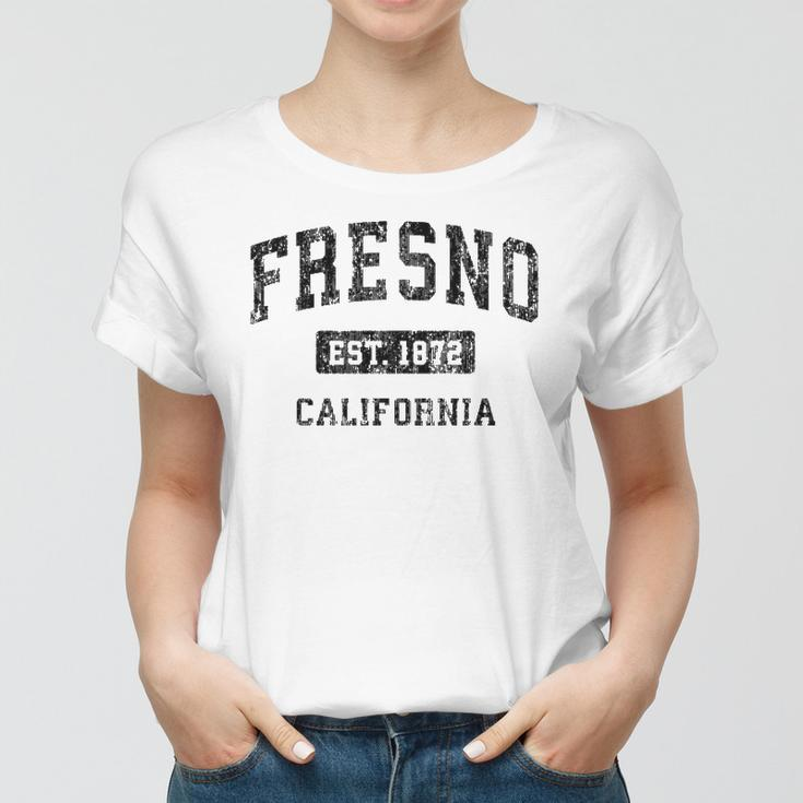 Fresno California Ca Vintage Sports Design Black Design Women T-shirt