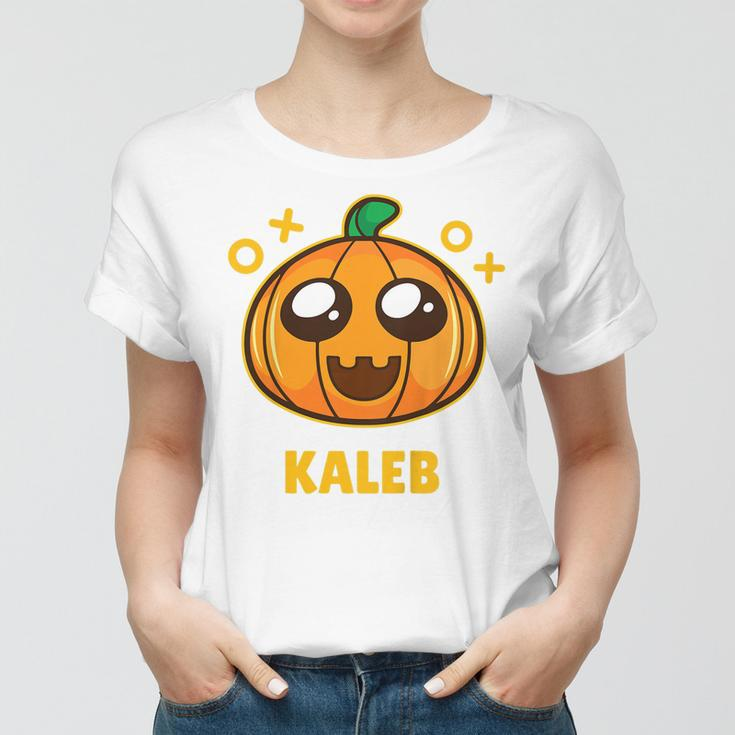 Kids Kaleb Kids Pumpkin Halloween Women T-shirt