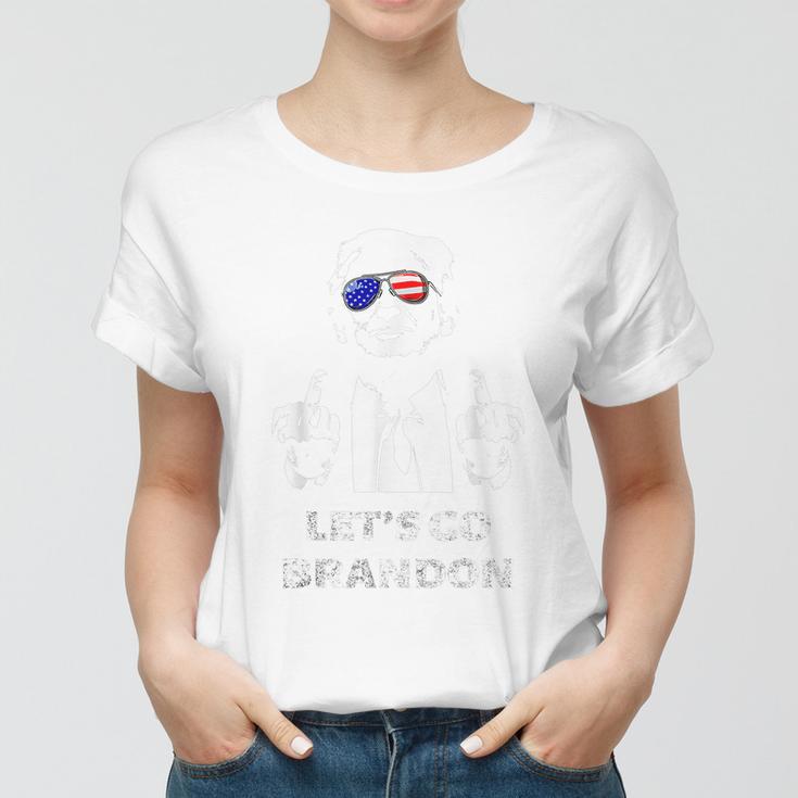 Lets Go Brandon Trump Middle Finger Design Tshirt Women T-shirt