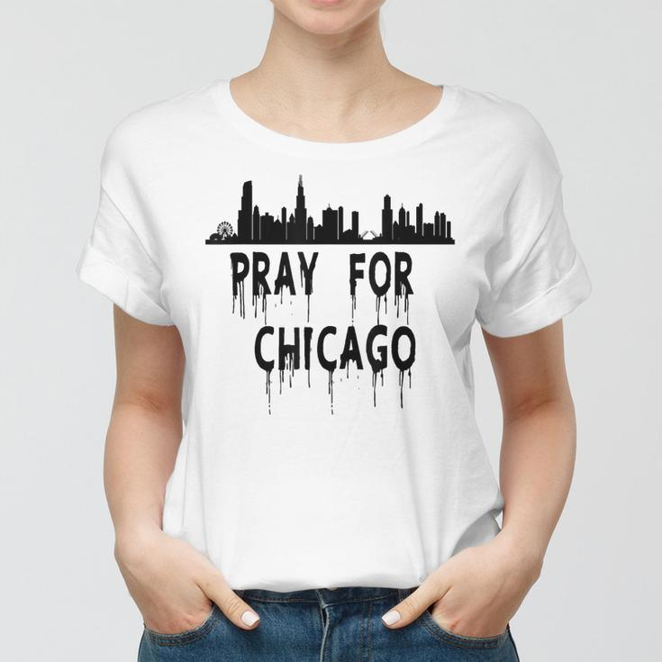 Pray For Chicago Encouragement Distressed Women T-shirt
