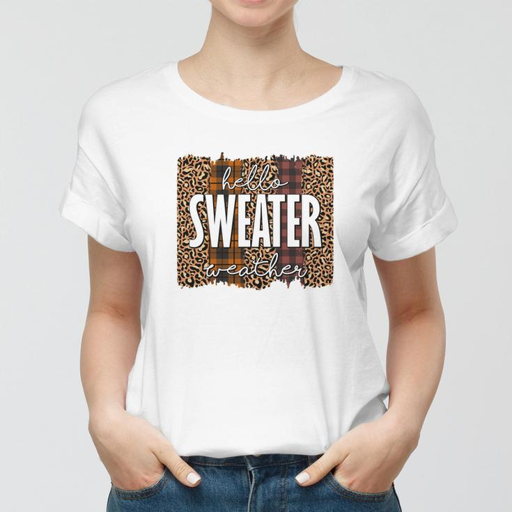 Vintage Autumn Hello Sweater Weather Women T-shirt