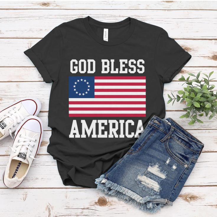 13 Star Flag Usa Betsy Ross God Bless America 4Th Of July Gift Women T-shirt Unique Gifts