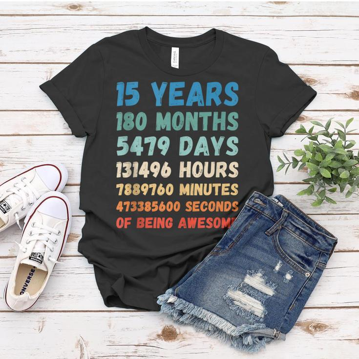15Th Birthday 15 Years Of Being Awesome Wedding Anniversary Women T-shirt Funny Gifts