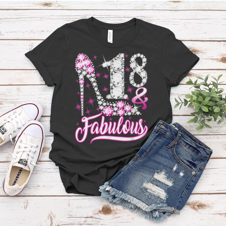 18 Years Old Gifts 18 & Fabulous 18Th Birthday Pink Diamond Women T-shirt Personalized Gifts