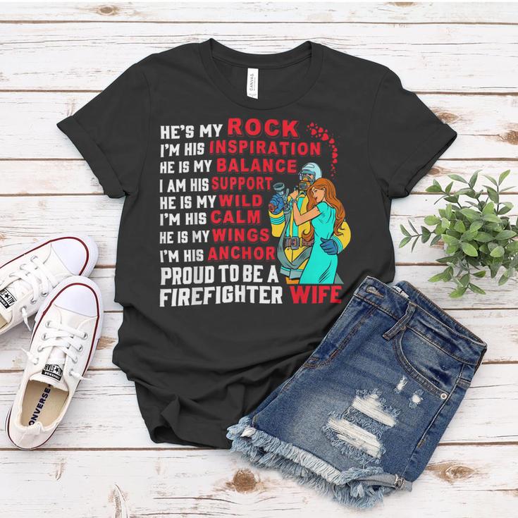 Firefighter Proud To Be A Firefighter Wife Fathers Day Women T-shirt