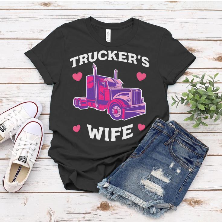 Trucker Truckers Wife Pink Truck Truck Driver Trucker Women T-shirt