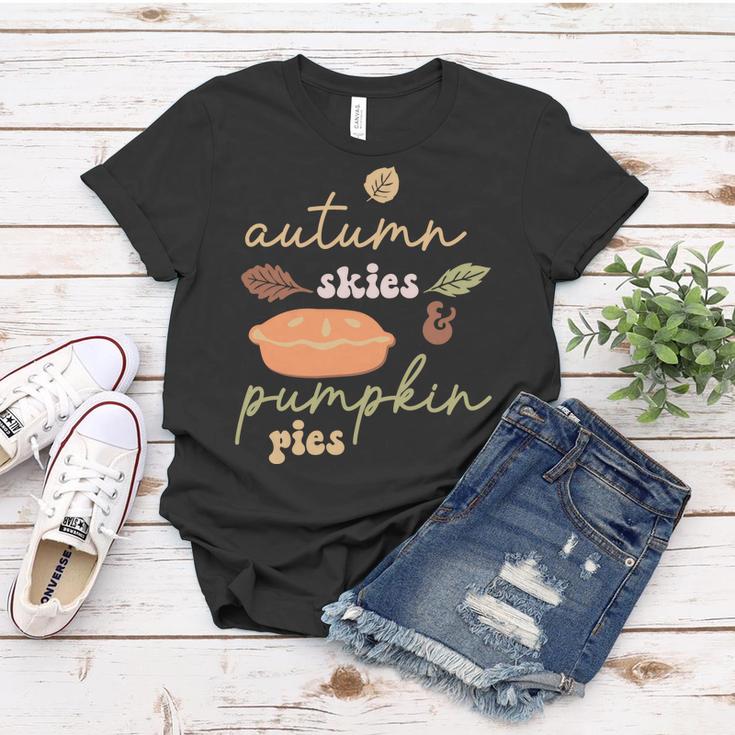 Cute Autumn Skies Pumpkin Pies Fall Season Women T-shirt