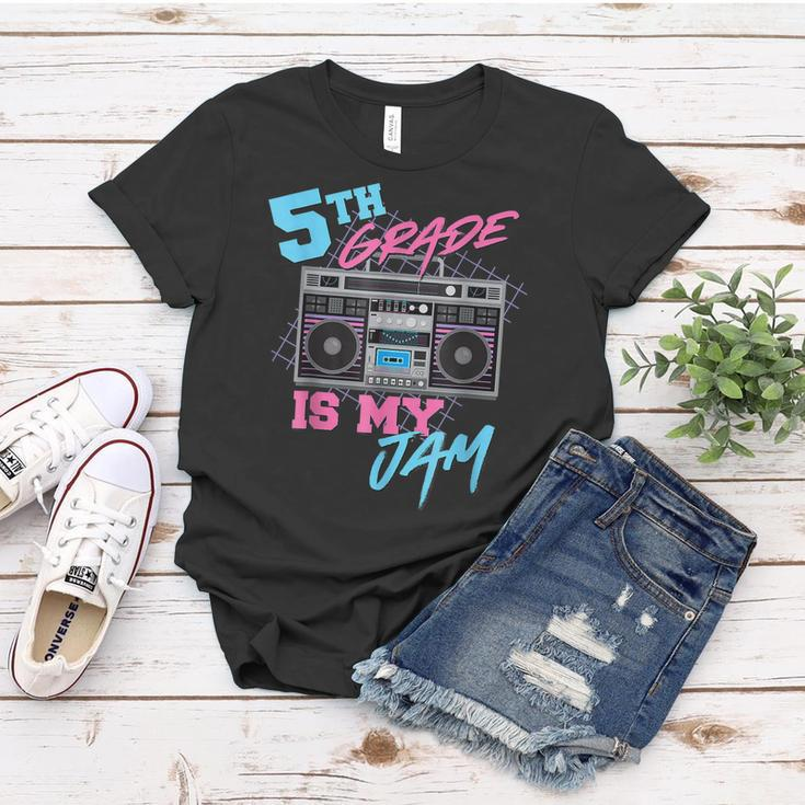 5Th Grade Is My Jam - Vintage 80S Boombox Teacher Student Women T-shirt Funny Gifts