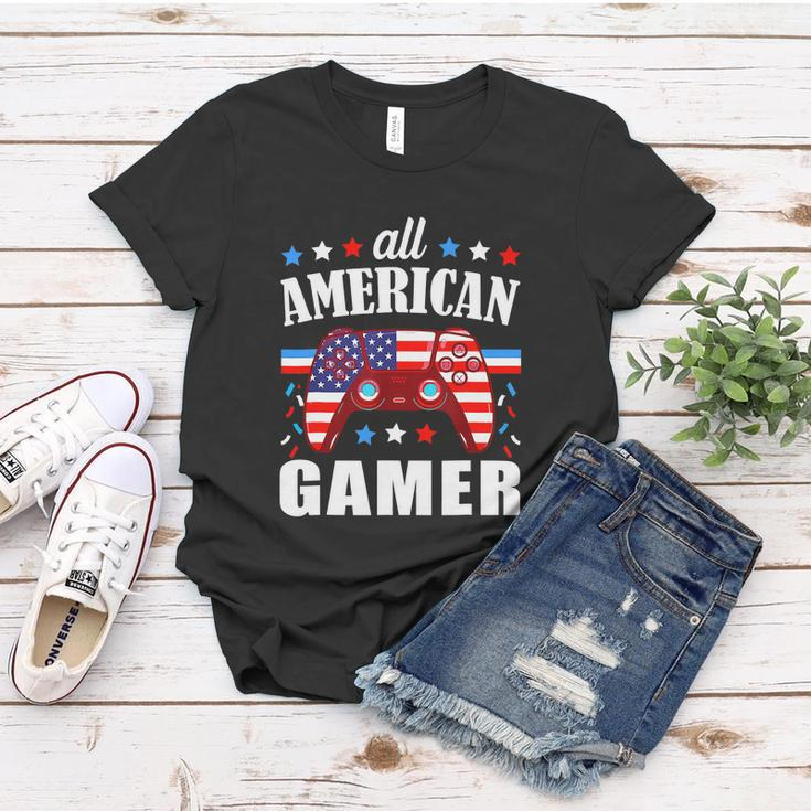 All American Gamer Boys Funny 4Th Of July Video Game Women T-shirt Unique Gifts