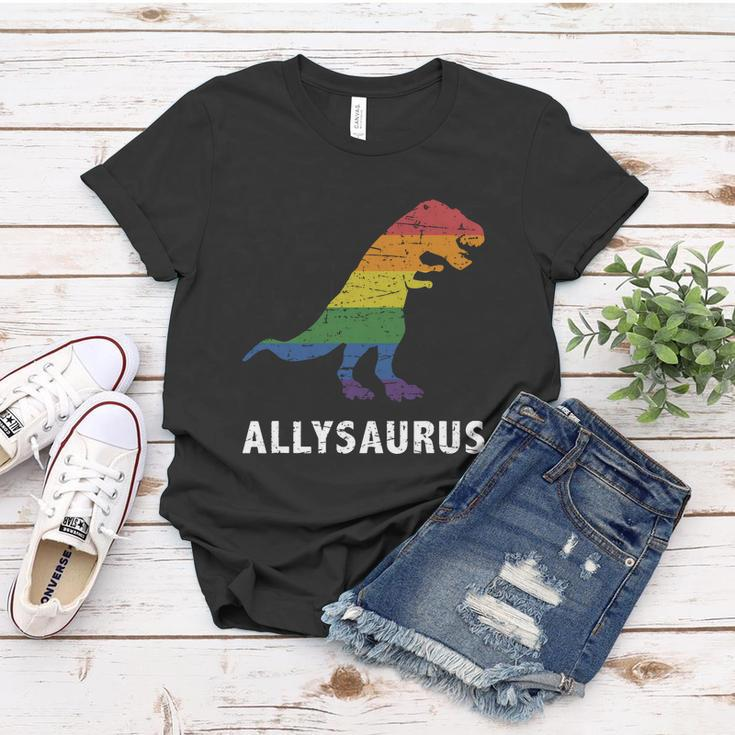 Ally Lgbt Pride Allysaurus Dinosaur Tshirt Women T-shirt Unique Gifts